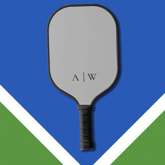 Minimalistisch-Gray-Elegant-Monogramm Pickleball Schläger (Von Creator hochgeladen)
