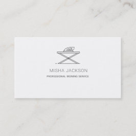 Minimalistisch Gray White Beruflich Bügelwäsche Visitenkarte