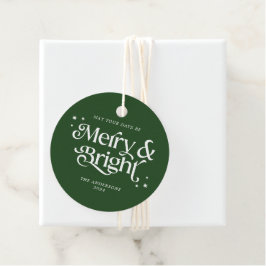 Minimalistisch Green Merry & Bright Christmas Geschenkanhänger