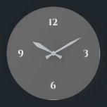 Minimalistisch Große Wanduhr<br><div class="desc">Die moderne künstlerische Uhr besticht durch ein minimalistisches Design in einer grauen und weißen Farbpalette. Schlichtes Design mit weißen Zahlen auf grauem Hintergrund. Moderne Ergänzung zur Küche, zum Wohnzimmer oder zur Bürowand, ein durchdachtes, modernes Bürogeschenk oder ein modernes Zuhause-Geschenk für jeden Anlass. Sie können Ihre Einstellungen anpassen, indem Sie die...</div>