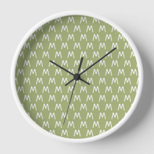 Minimalistisch grün und weiß uhr