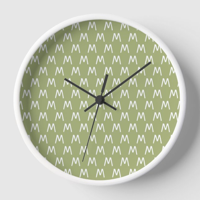Minimalistisch grün und weiß uhr (Vorderseite)
