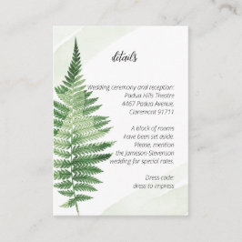 Minimalistisch grüne Fern Begleitkarte
