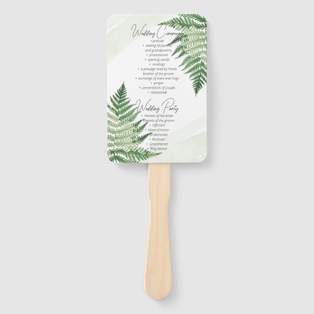 Minimalistisch grüne Fern Fächer (Vorderseite)