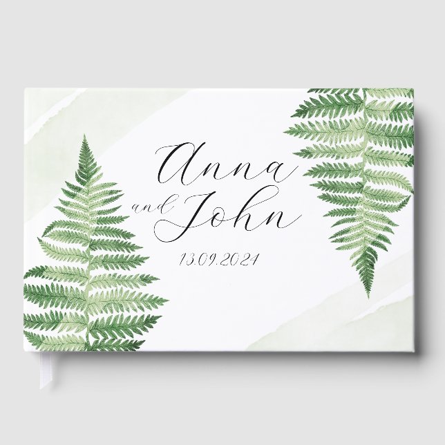 Minimalistisch grüne Fern Gästebuch (Vorderseite)