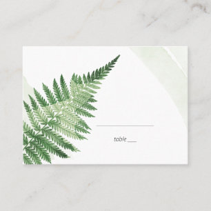 Minimalistisch grüne Fern Platzkarte