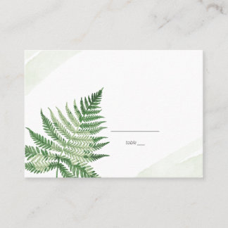 Minimalistisch grüne Fern Platzkarte