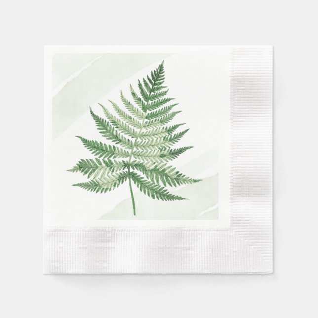 Minimalistisch grüne Fern Serviette (Vorderseite)