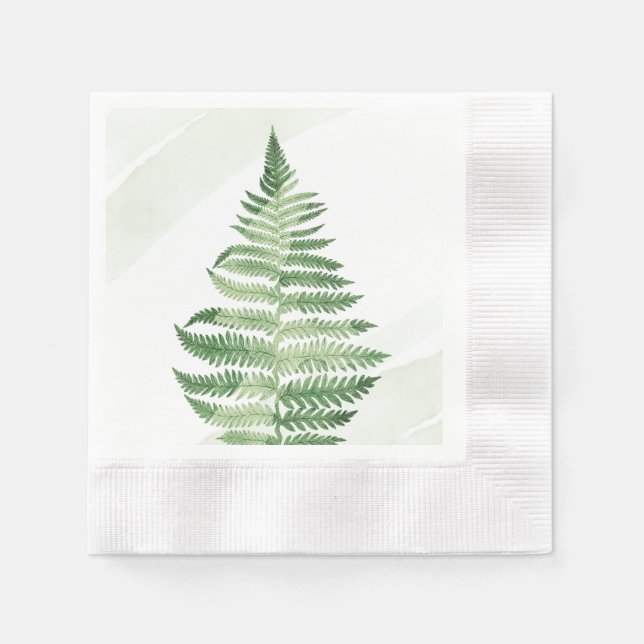 Minimalistisch grüne Fern Serviette (Vorderseite)