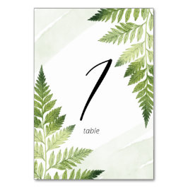 Minimalistisch grüne Fern Tischnummer