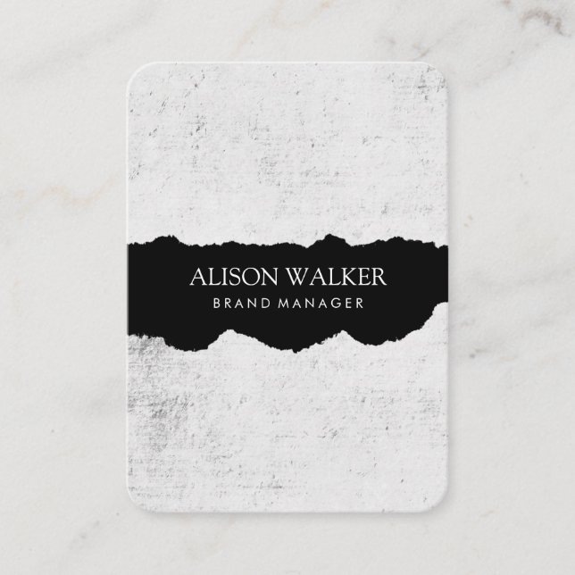 Minimalistisch Grunge Gray Visitenkarte (Vorderseite)