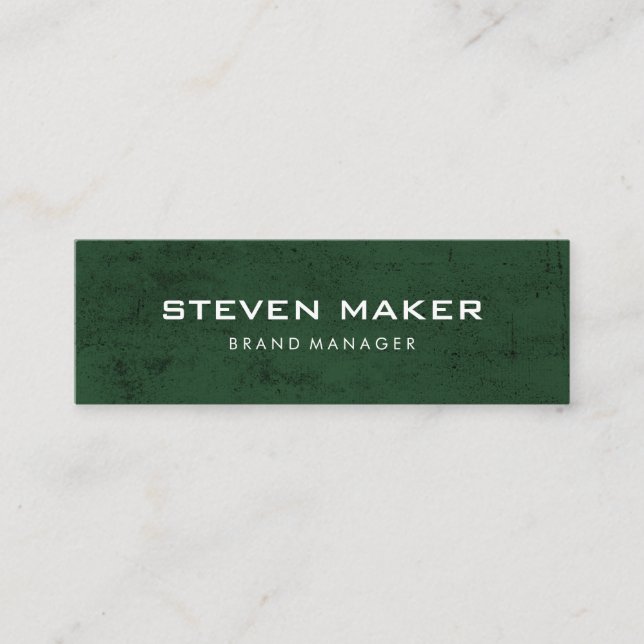 Minimalistisch Grunge Green Gray Mini Visitenkarte (Vorderseite)