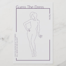 Minimalistisch Guess das Dress Brautparty Game