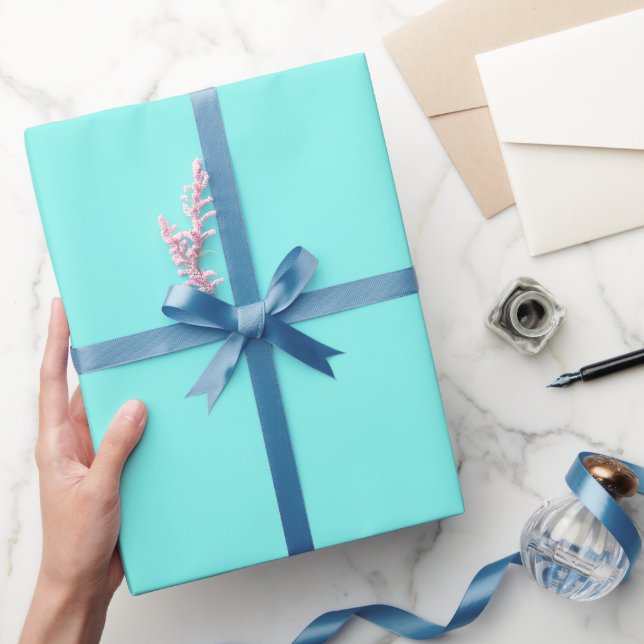 Minimalistisch gürmisch-chic Aqua blau Türkis Geschenkpapier (Schenken)