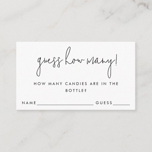 Minimalistisch Guthaben Wie viele Spielkarten Begleitkarte (Vorderseite)