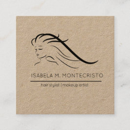 Minimalistisch-Hair-Stylist Quadratische Visitenkarte