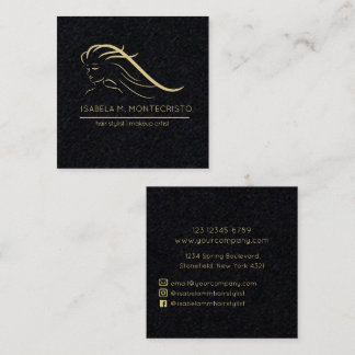 Minimalistisch-Hair-Stylist Quadratische Visitenkarte