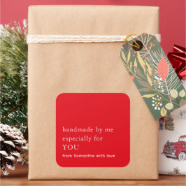 Minimalistisch handgefertigt, speziell für Sie, ro Quadratischer Aufkleber