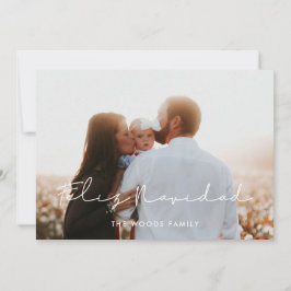 Minimalistisch Handgeschriebenes Feliz Navidad Fot Feiertagskarte