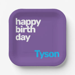 Minimalistisch Happy Birthday Paper Plate - kunden Pappteller