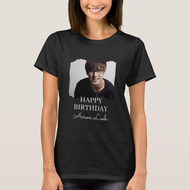 Minimalistisch Happy Birthday T - Shirt (Vorderseite)
