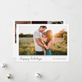 Minimalistisch Happy Holidays 4 Foto schwarz-weiß Feiertagskarte