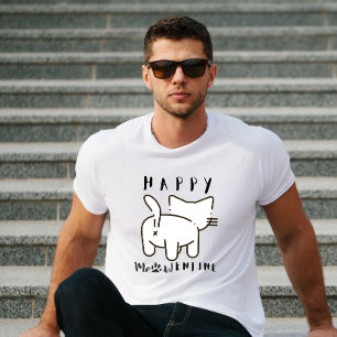 Minimalistisch Happy Meowentine Cat T-Shirt