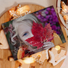 Minimalistisch Happy Thanksgiving Familienunterneh Feiertagskarte