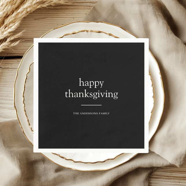 Minimalistisch Happy Thanksgiving Personalisiert Serviette (Von Creator hochgeladen)