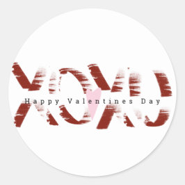 Minimalistisch Happy Valentines Day Grunge Letting Runder Aufkleber
