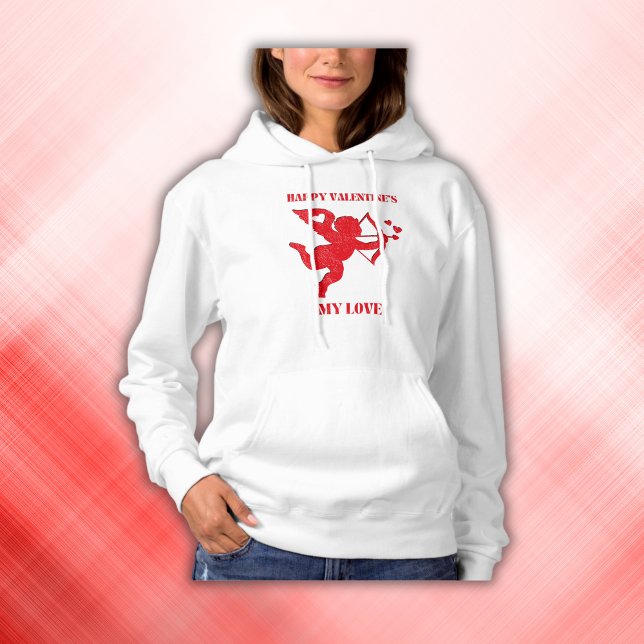 Minimalistisch Happy Valentine's My Liebe über Wei Hoodie (Von Creator hochgeladen)