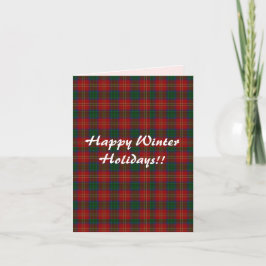 Minimalistisch Happy Winter Holiday Tartan Style Karte
