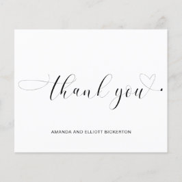 Minimalistisch Heart Budget Hochzeit Danke Karte