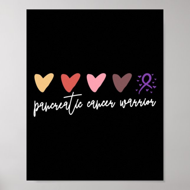 Minimalistisch Hearts Bauchspeicheldrüsenkrebs Kri Poster (Vorne)