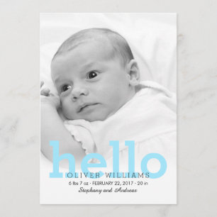 Minimalistisch Hello Baby Birth Foto Ankündigung