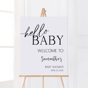 Minimalistisch Hello Baby Modernes Willkommen Poster