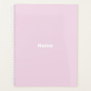 Minimalistisch hellrosa individuelle Name Monogram Planer