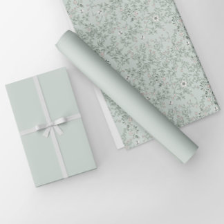 Minimalistisch hellweiße Farbe der Seite grün Geschenkpapier