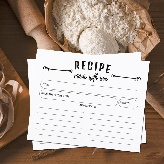 Minimalistisch hergestellt mit Liebe-Rezept-Karte (Von Creator hochgeladen)