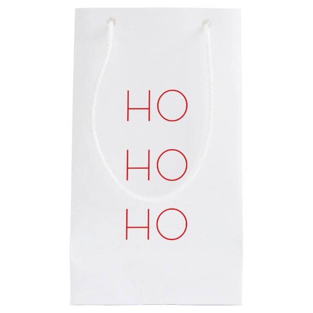 Minimalistisch HO HO HO Weihnachtsgeschenktasche Kleine Geschenktüte (Vorderseite)