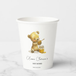 Minimalistisch Honey Bear Baby Dusche Pappbecher