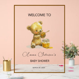 Minimalistisch Honey Bear Baby Dusche Willkommen Acrylschild
