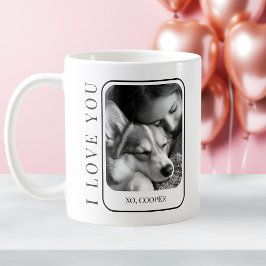 Minimalistisch Hunde Mama Foto XO Valentinstag Hau Kaffeetasse