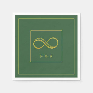 Minimalistisch Hunter Green Gold Eternity Wedding Serviette