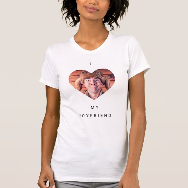 Minimalistisch I Liebe mein Boyfriend Foto T-Shirt (Vorderseite)