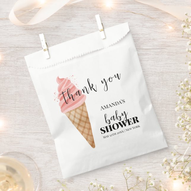 Minimalistisch Ice Cream Scoop Baby Dusche Vielen  Geschenktütchen (Ausgeschnitten)