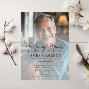 Minimalistisch im Foto der Gedächtnisbeerdigung Einladung