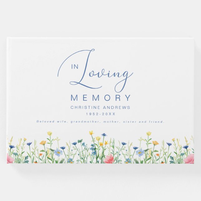 Minimalistisch in der Gedächtnisbeerdigung Gästebuch (Vorderseite)