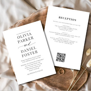 Minimalistisch in einem QR-Code Elegante Hochzeit Einladung