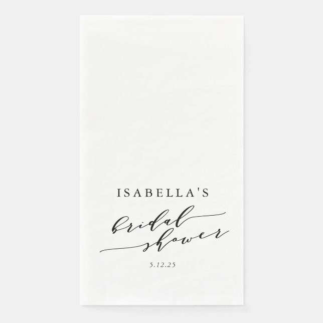 Minimalistisch Individuelle Name Brautparty White Serviette (Vorderseite)